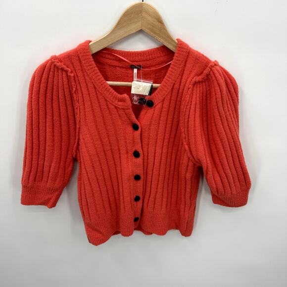 FREE PEOPLE NWT Sloane Cardigan Sweater in Coral Clay // XS - Picture 3 of 12